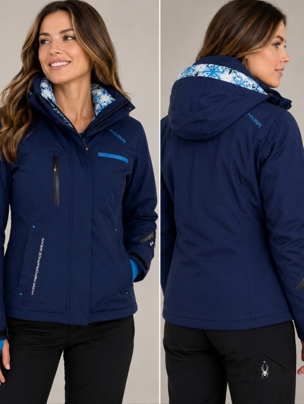 Hyra Women’s Size S Blue Premium Insulated Ski Jacket Hooded Snow Coat